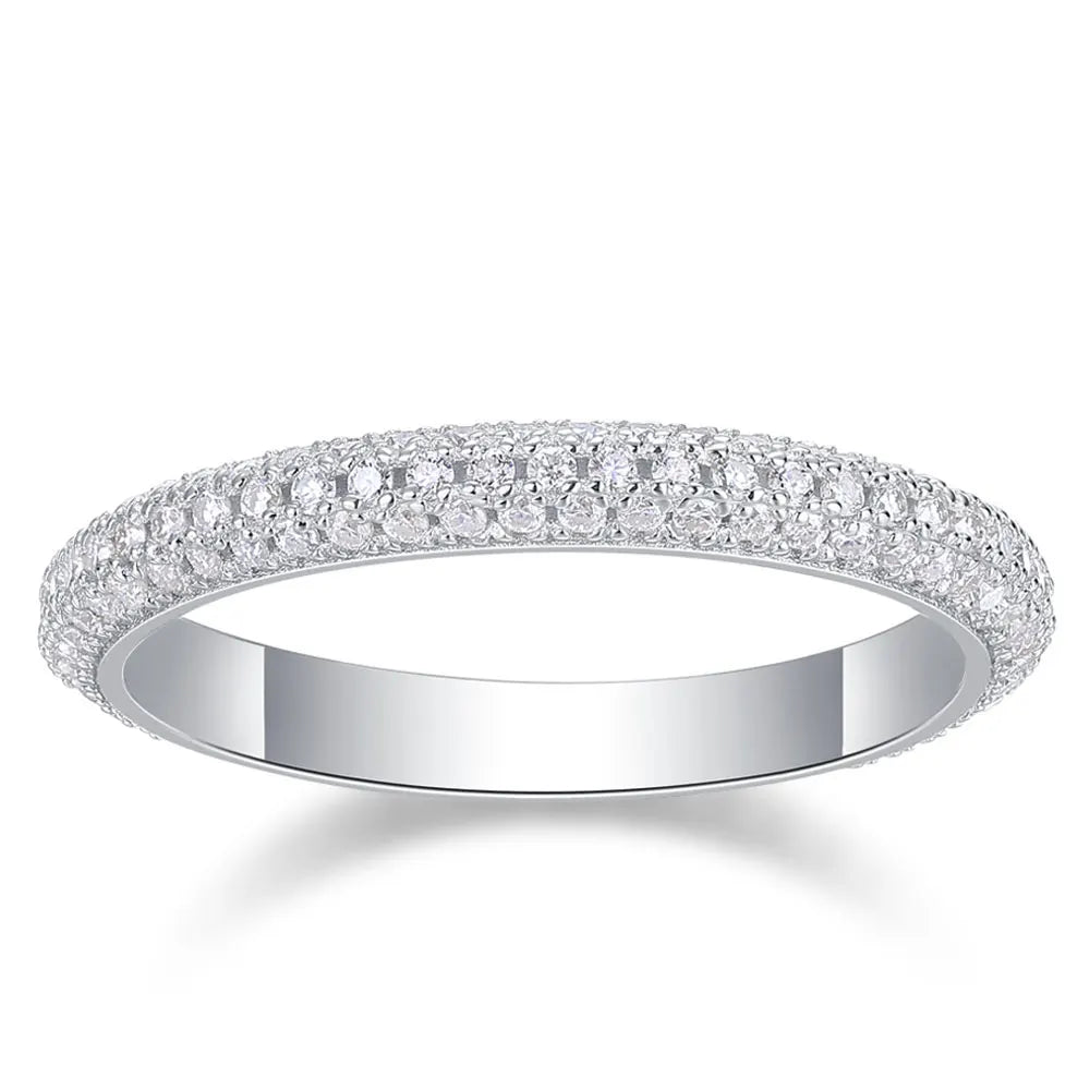 D VVS1 All Moissanite Ring GRA Certified Lab Diamond s925 Sterling Silver 18k White Gold Engagement Rings for Women Man