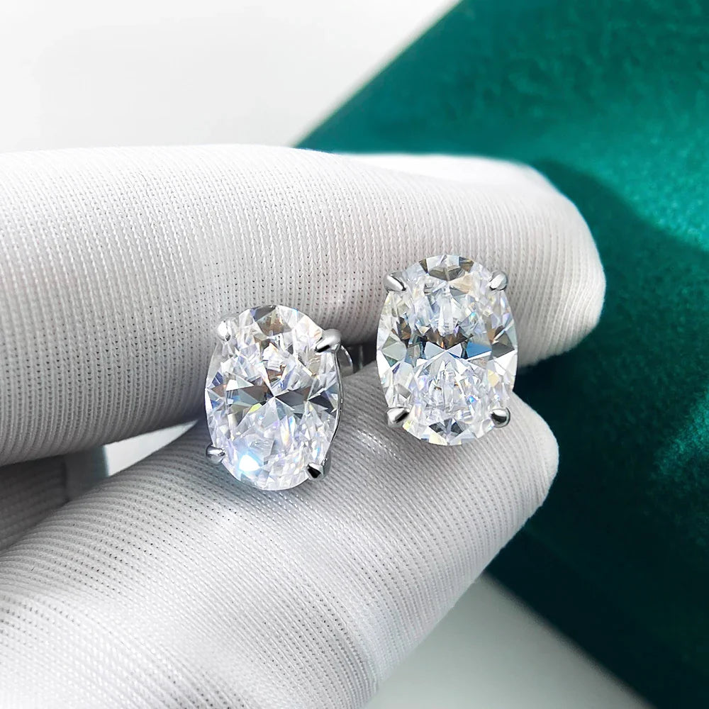 1ct-4ct Real Moissanite Earrings S925 Sterling Silver Earrings For Women Wedding Engagement Party Jewelry