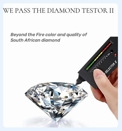 Luxury Platinum Earrings PT950 Asymmetric French Design Women's Buckle D Colour Moissanite Diamond White Gold Jewelry