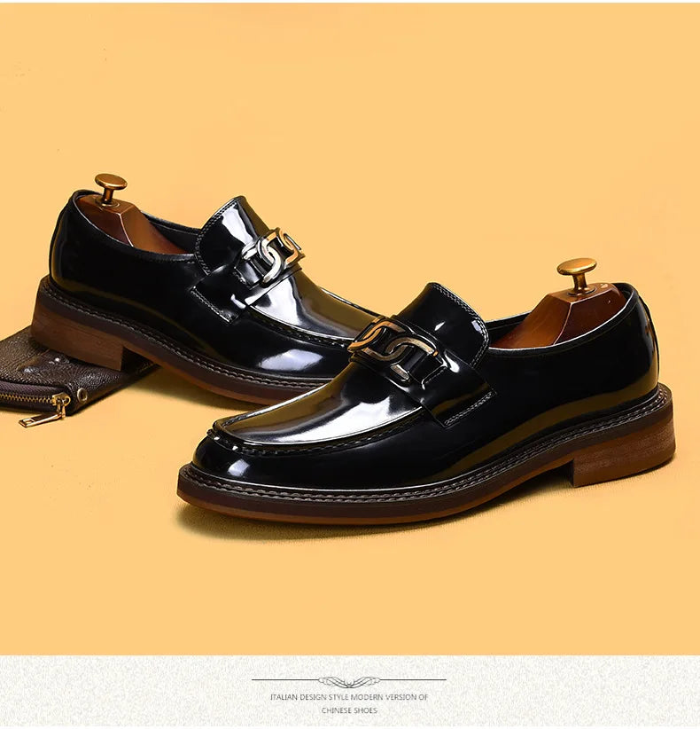 Luxury Slip on Dress Shoes Men Genuine Leather Italian Loafer Shoes for Men Black Brown Brand Formal Oxford Men Casual Shoes