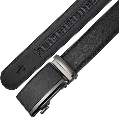 Fashion Automatic Buckle Cowskin Male Belt Men's Leather Belts Luxury Designer Black Brown 3.5cm Plus Size 130 140 150 160 170cm