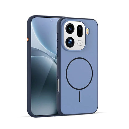 For OPPO Find X9 X9 Pro Case Magnetic Double Color Matte PC +TPU Skin Feel Back Cover with Metal Button for Find X 9