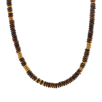 Colorful Natural Stone Beads Handmade Chain Y2K Fashion Necklace for Women Stainless Steel Waterproof Collar Jewelry Gift