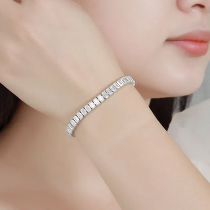5*7mm 1ct Emerald Cut Moissanite Bracelets For Women Man S925 Silver Lab Diamond Bracelet Wedding Party Fine Jewelry
