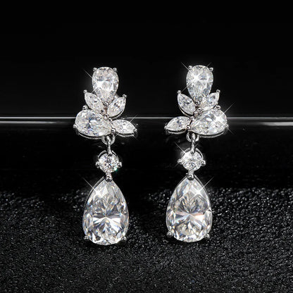 All Moissanite Earrings for Women Wedding Party Luxury Earring Jewelry s925 Sterling Sliver Plated 18k Gold Ear Stud