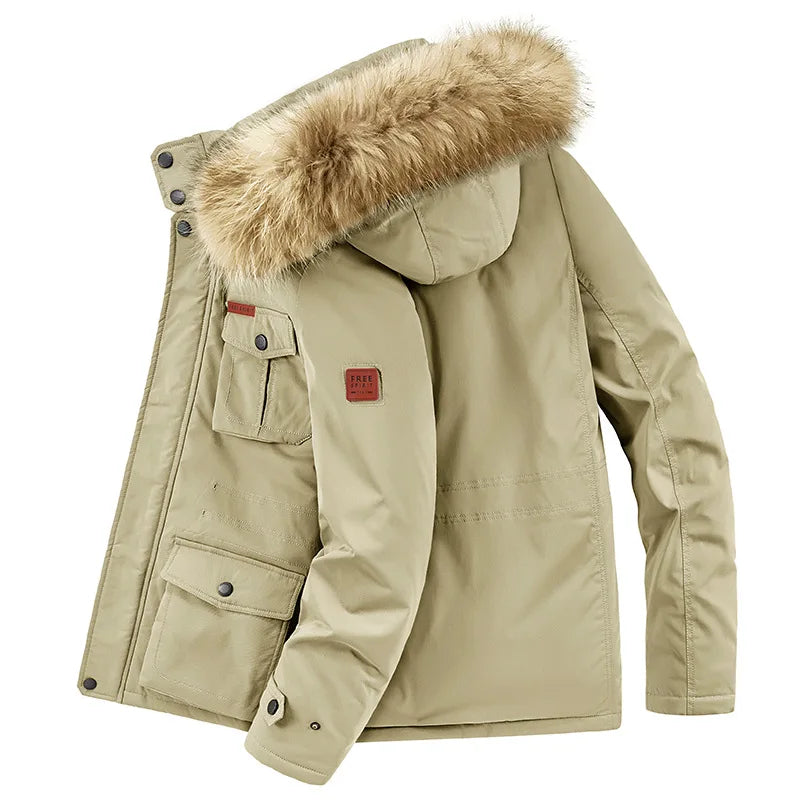 plus size 8XL Men hooded Fashion Mens Parkas Thicken Male Thick Warm Coat Parkas Hooded Winter Windproof Man Jacket Parka mens