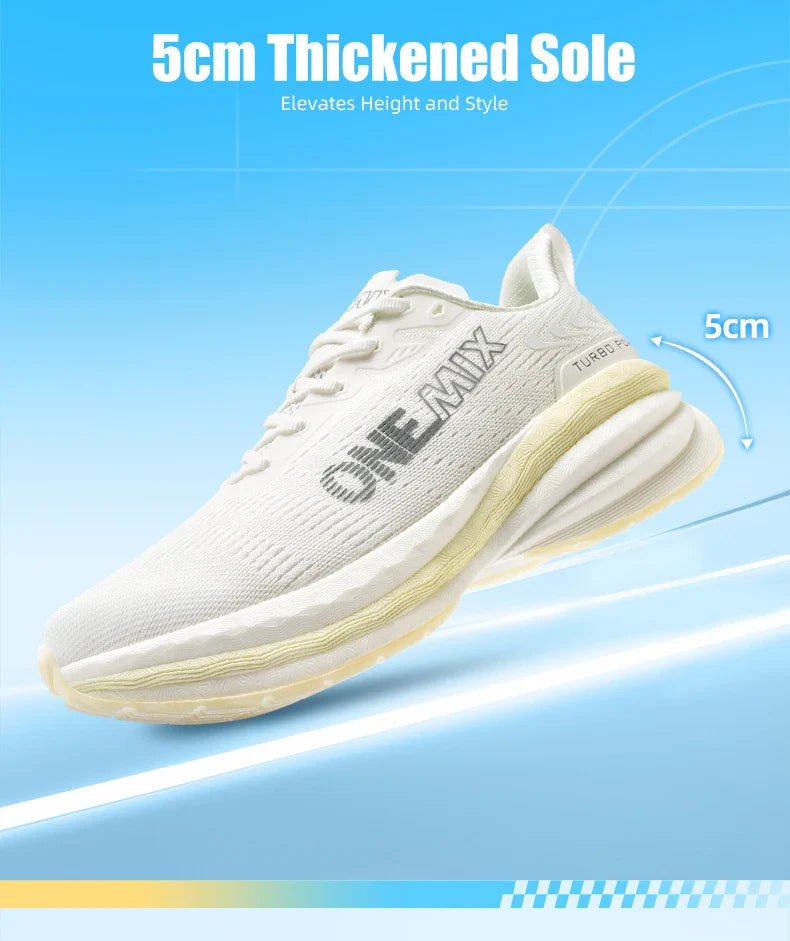 Tênis de Corrida Masculino ONEMIX com Amortecimento de Ar, Tênis Esportivo Respirável de Malha para Uso Externo, Aumento de Altura, Calçado de Caminhada, Tamanhos EU 35-47