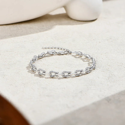 New Original Moissanite Women’s Bracelets 925 Sterling Silver Adjustable Horseshoe Bracelet NewYear Gift Party Jewelry