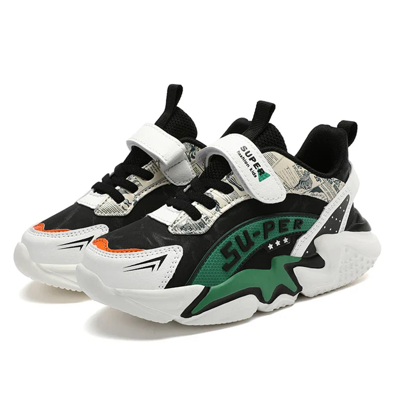 Sport Kids Sneakers Boys Casual Shoes For 5-16Years Old Children Tennis Leather Non Slip Fashion Running Shoes
