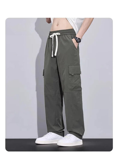 Brand Clothing Spring Summer Men's Cargo Pants Loose Straight Parachute Pants Sport Casual Long Trousers Male