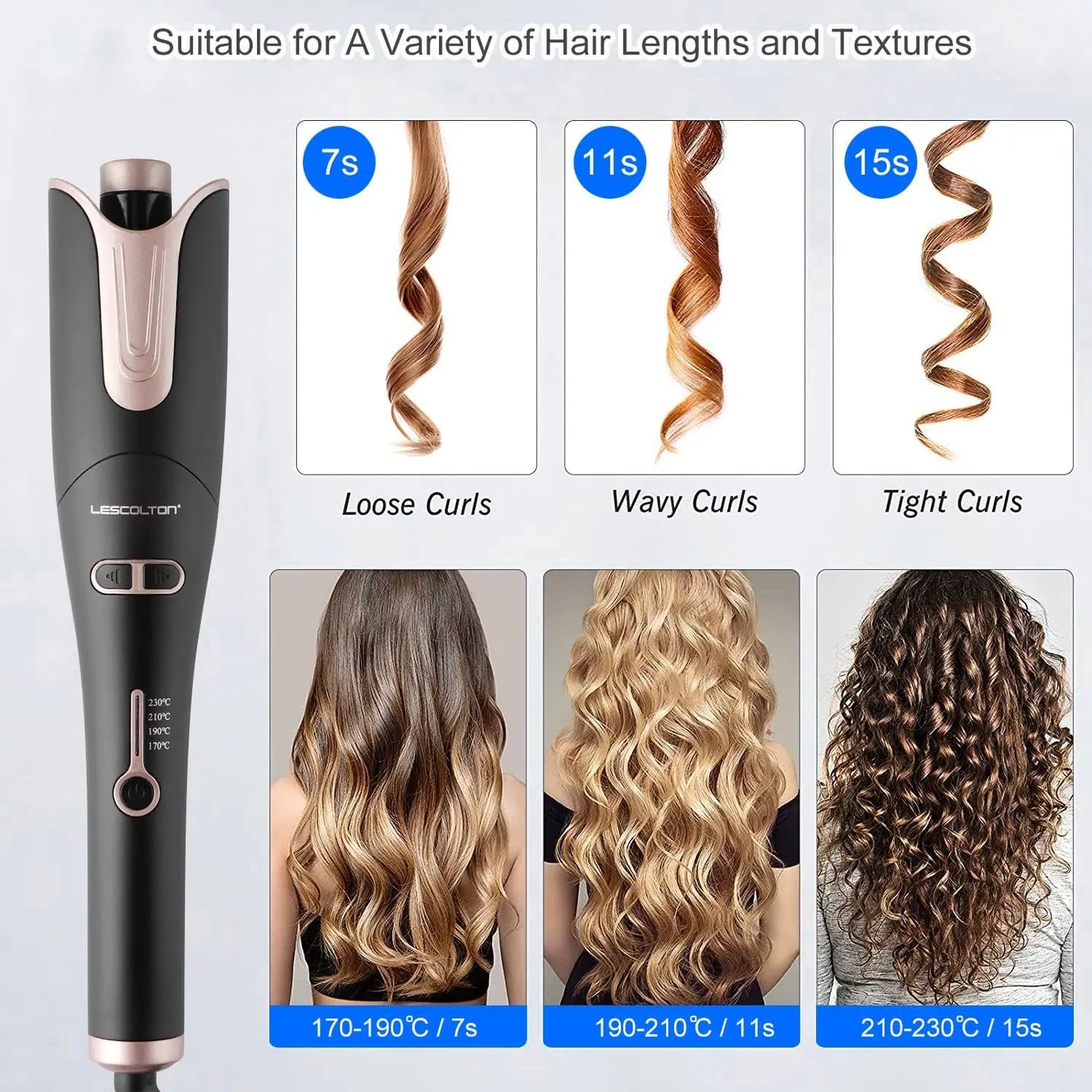 Automatic Curling Iron Innovative Large Curl Professional Hair Curler Automatic Curling Hair Styling Tool for All Ages