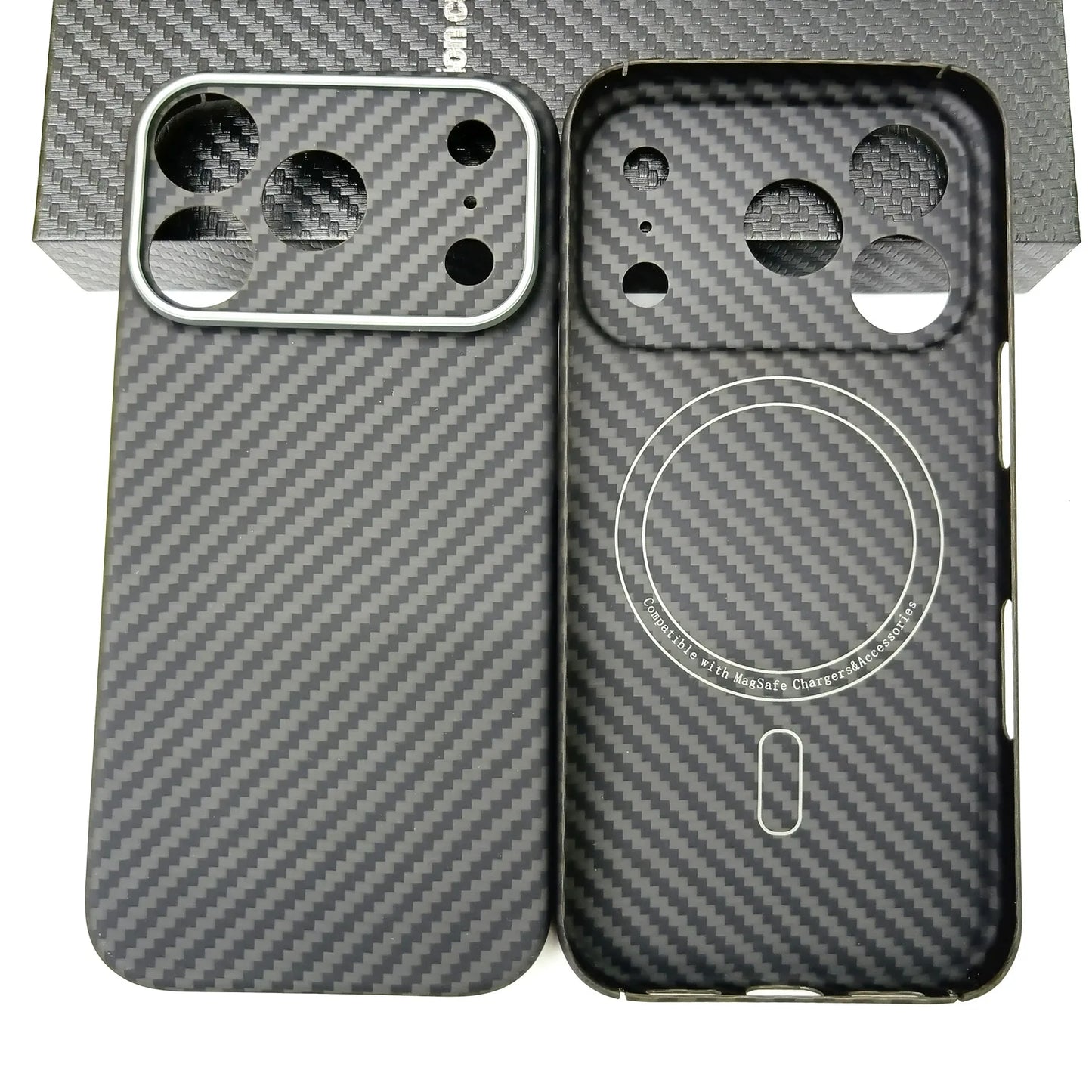 Genuine Aramid Carbon Fiber Mag Safe Magnetic Case For iPhone 17 Pro Max 17Pro Matte Camera Hole Thin Hard Armor Cover