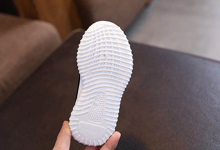 Children Running Sneakers Boys Girls Casual Mesh Breathable Anti-Slip Walking Patchwork Tenis Toddler Soft Soled Girls Shoes