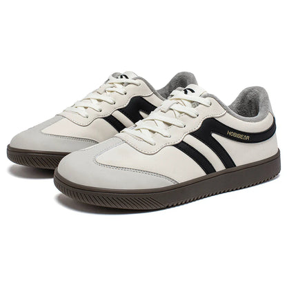 Wide Toe Shoes Unisex Artificial Leather Faux Fur Lined Sneakers Casual Retro Lace Up Shoes for Women Men