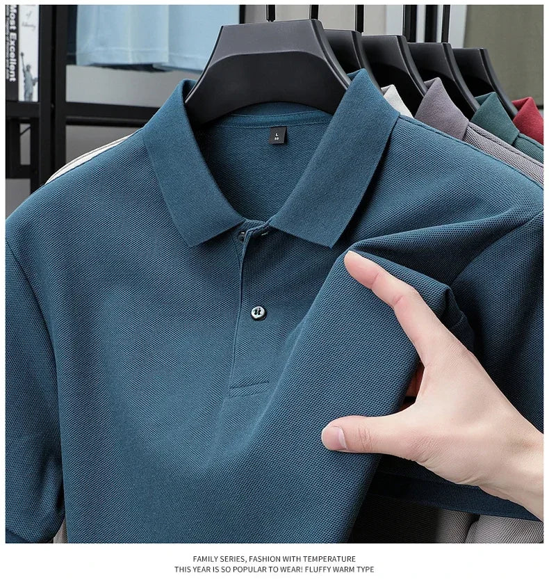 20 Colors Men's 100% Cotton Polo Shirt - Summer Casual Breathable Tee,Ideal for Golf and Sports,Business Casual,Silk-Like Finish