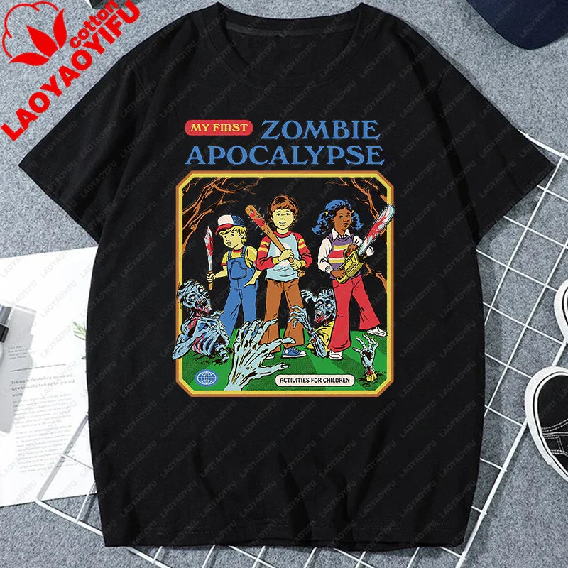 Let's Sacrifice Toby Horror Satanist Graphic Tops Unique Creative Cartoon Streetwear Unisex Scary Short-sleev Tee Ropa Hombre