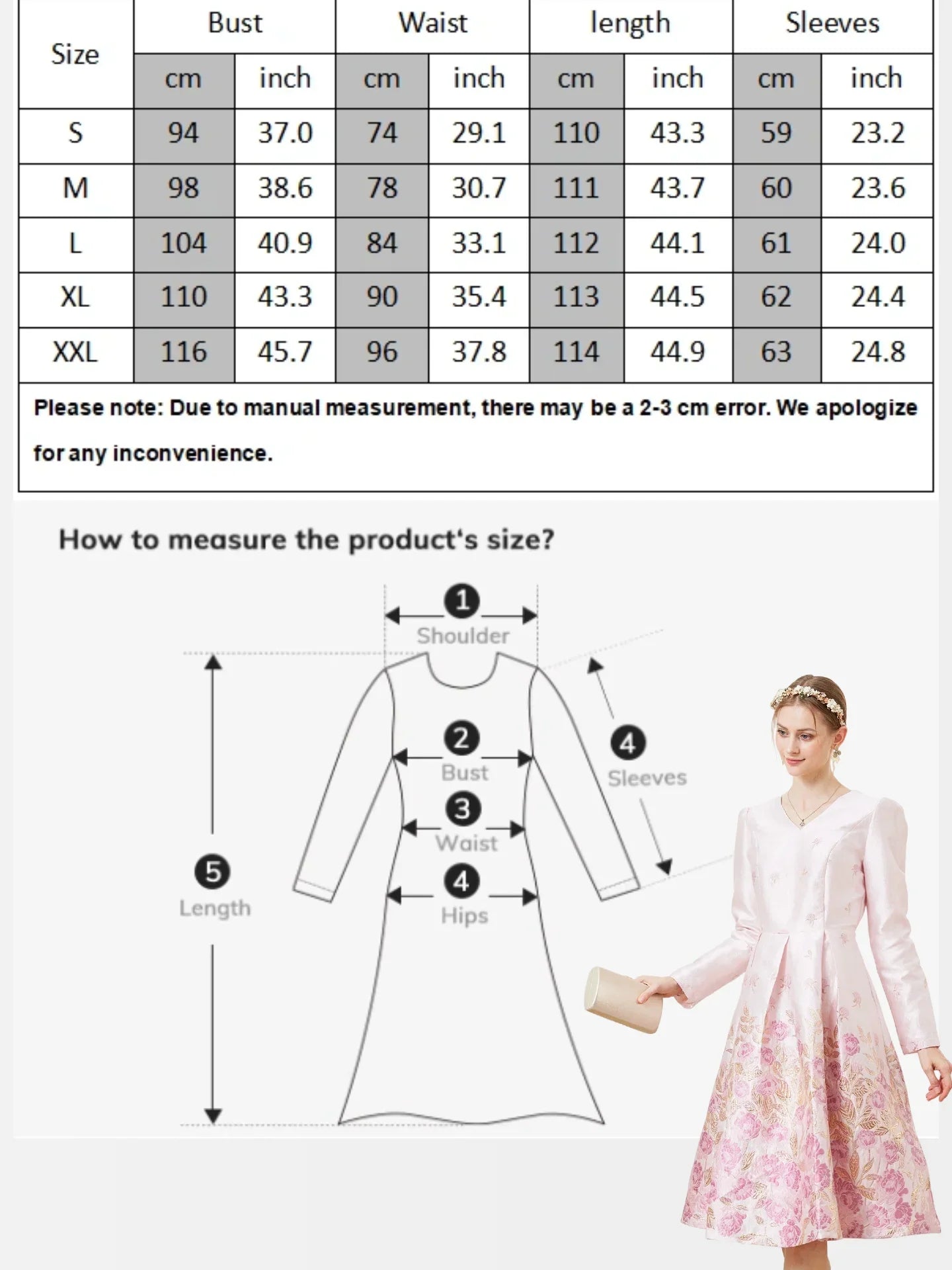 Fall/Winter Elegant French-style Romantic Pink Heavy Embroidery V-Neck Long-Sleeve Party Banquet Dress wedding guest dress