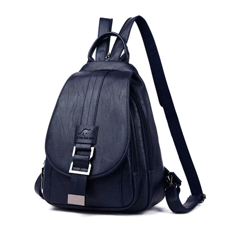 Multifunctional Women Leather Backpacks Casual Backpack For Teenager Girls School Chest Bag Travel Bagpack Ladies Sac Back Pack