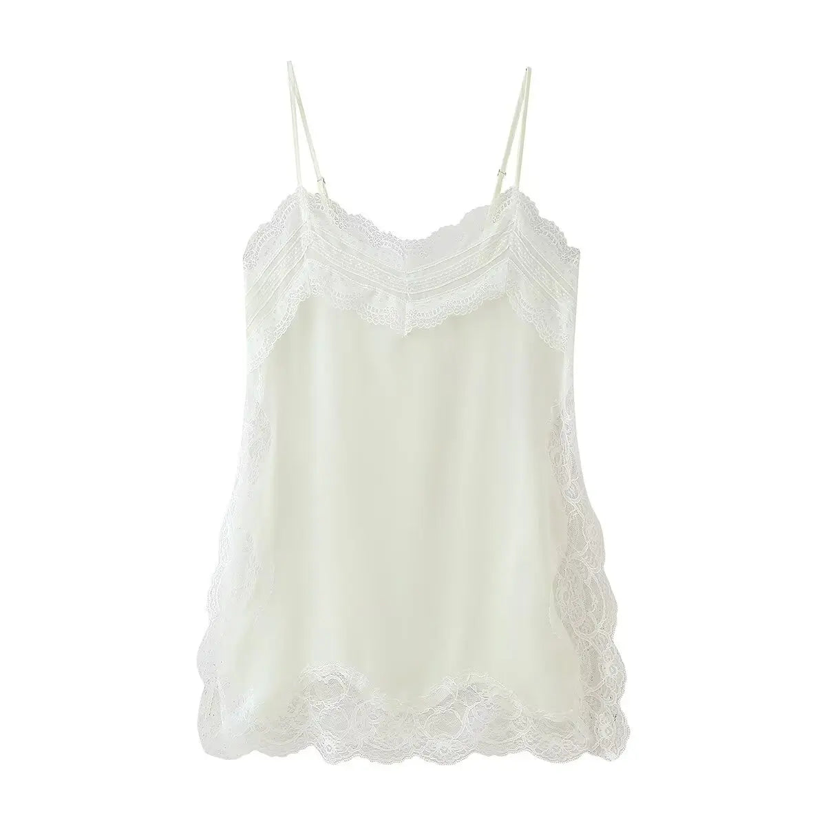 2025 New Women Cami Top Heart Neck Lace Trim Sleeveless Casual Sexy Summer Party Fashion Multi Color