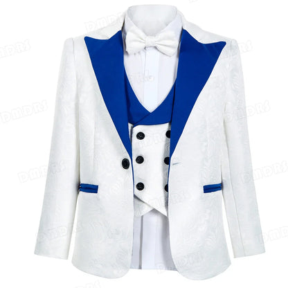 Paisley Classic 4-Piece Suits for Boys 3T-14 Smart Stylish Boy's Tuxedo Formal Outfit Kids Blazer Vest Pants Back to School