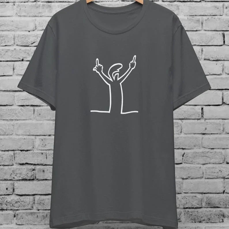 Angry La Linea Unisex T-Shirt for Men Women The Line Osvaldo Vintage Funny Gift 80s Cartoon Summer Casual Comfort Cotton Tees