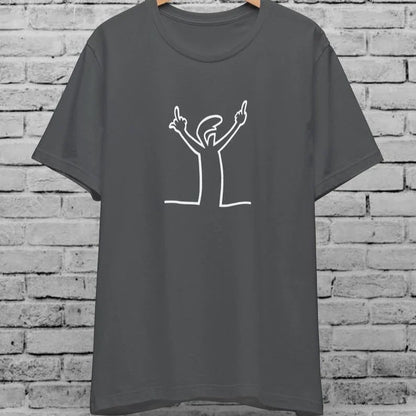 Angry La Linea Unisex T-Shirt for Men Women The Line Osvaldo Vintage Funny Gift 80s Cartoon Summer Casual Comfort Cotton Tees