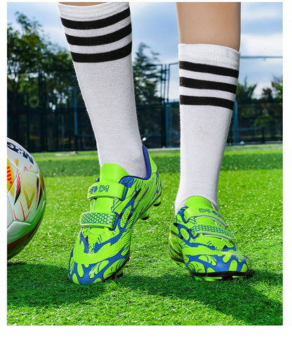 New Hot Kids Soccer Shoes School Football Boots Boys Girls Cleats Grass Sneakers Child Outdoor Athletic Training Sports Footwear