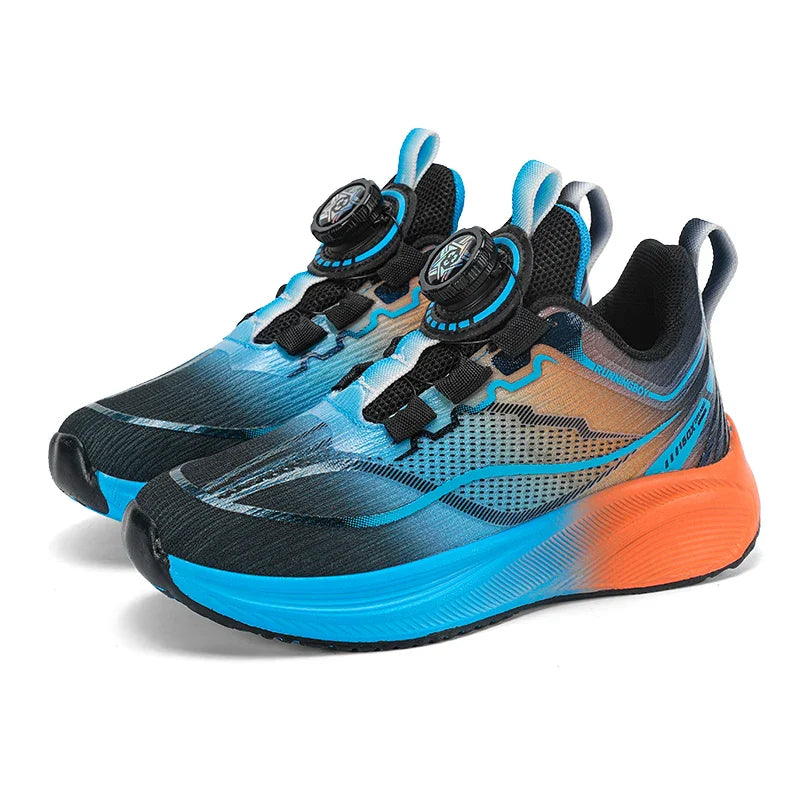 Outdoor Lace-up Boys Girls Knit Jogging Shoes Gym Sneakers Children‘s Basketball Shoes Non-slip Breathable Sports Training Shoes
