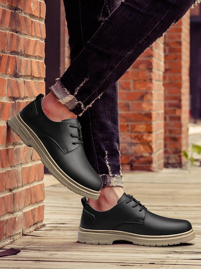 Handmade Men's Business Casual Shoes Comfortable Classic Lace-Up Work Shoes Fashionable Wedding Men's Footwear