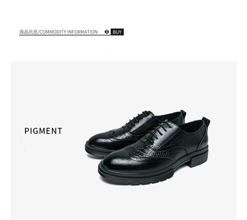 Classic Wedding Leather Shoes For Men Brogues High Quality Men's Dress Business Shoes Office Party Social Formal Shoes Male