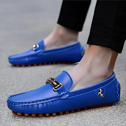 Shoes Men Handmade PU Leather Loafer Casual Driving Flats Slip-on Shoes Luxury Comfy Moccasins White Loafers Shoes for Men