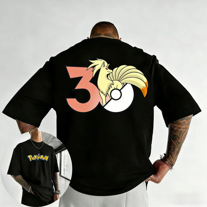 30th Anniversary Nineetales Printed T-shirt Summer Men's and Women's Loose Casual Hip Hop Trendy Short Sleeve Top