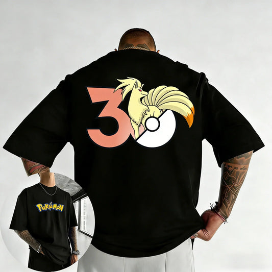30th Anniversary Nineetales Printed T-shirt Summer Men's and Women's Loose Casual Hip Hop Trendy Short Sleeve Top
