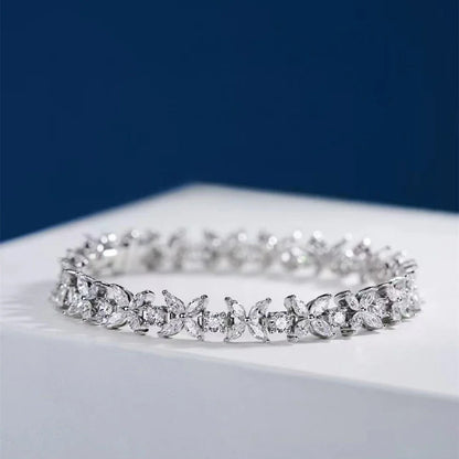 Luxury Butterfly Moissnaite Tennis Bracelets with Certificate /High Carbon Diamond Bracelet for Women 100% S925 Silver Jewelry