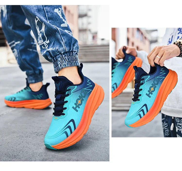 Tênis de Corrida Masculino com Placa de Carbono e Amortecimento de Ar, Tênis Esportivo Feminino Macio e Robusto, Sapatos Casuais para o Dia a Dia e Caminhada ao Ar Livre