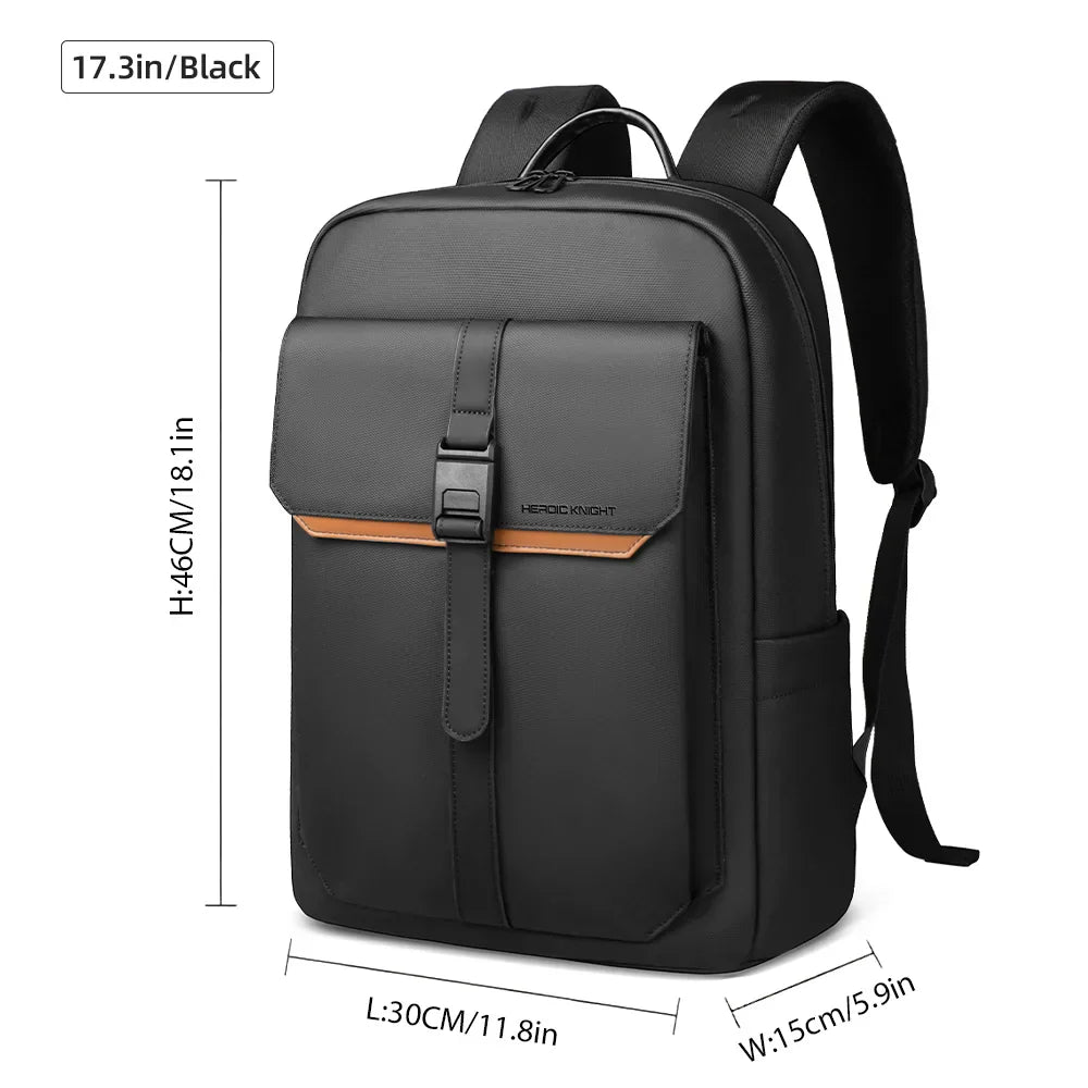 Stylish Business Backpack for Men Waterproof 15.6 inch Flap Laptop Backpack Multiple Pockets Casual Daypack for Work School