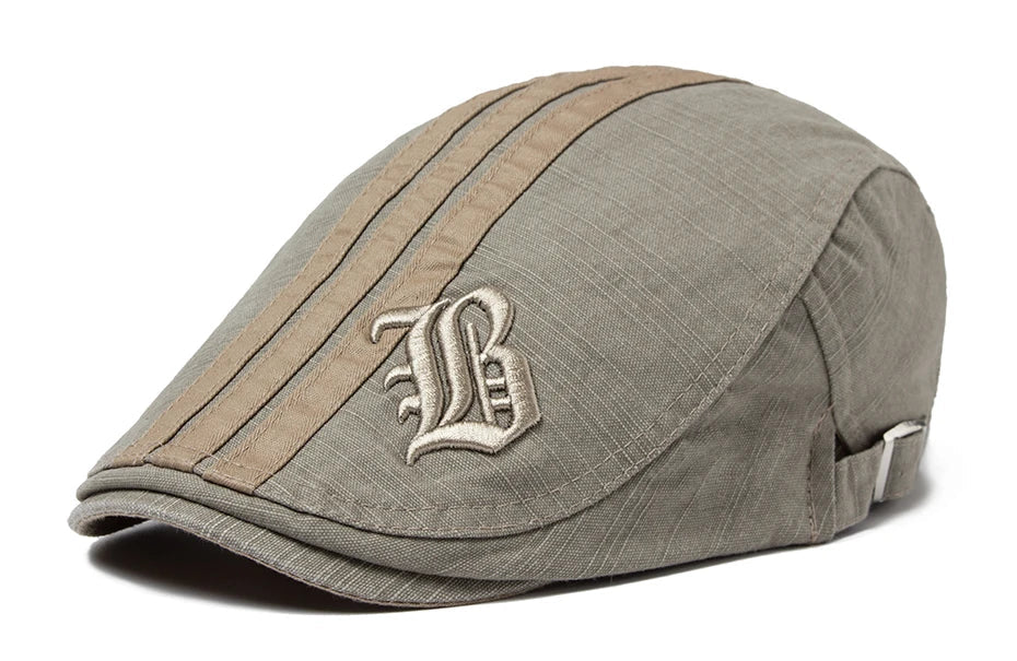 Men Beret Fashion Embroidery Flat Cap Summer Visor For Male