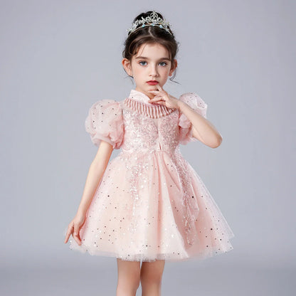 Girl Flower Princess Dress Kids Summer Gown Dresses For 2-10 Years Girls Wedding Birthday Party Clothing Children Pink Costume