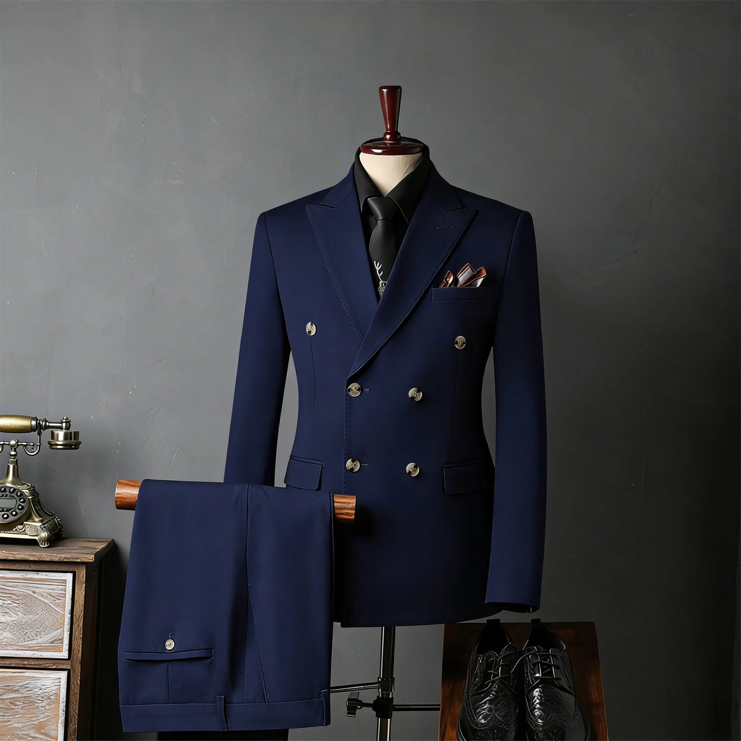 New Classic Business Men's 2-Piece Suit Jacket Pants Slim Fit Groom Formal Event Men Clothing Temperament Wedding Dating Office