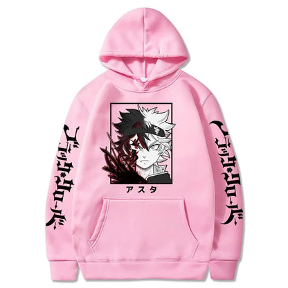 Black Clover Anime Men's Clothes Hoodie Sweatshirts Harajuku Manga Asta Oversized Winter Long Sleeve Streetwear Hoodies