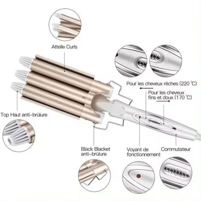 Professional Hair Tools Curling Triple Barrel Hair Styler Hair Curlers Electric Curling Hair Waver Styling Tool