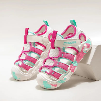 Children Casual Sandals for Boys Girls Sports Sandals New Summer Soft Beach Shoes Toes Capped Outdoor Play Cut-outs Breathable