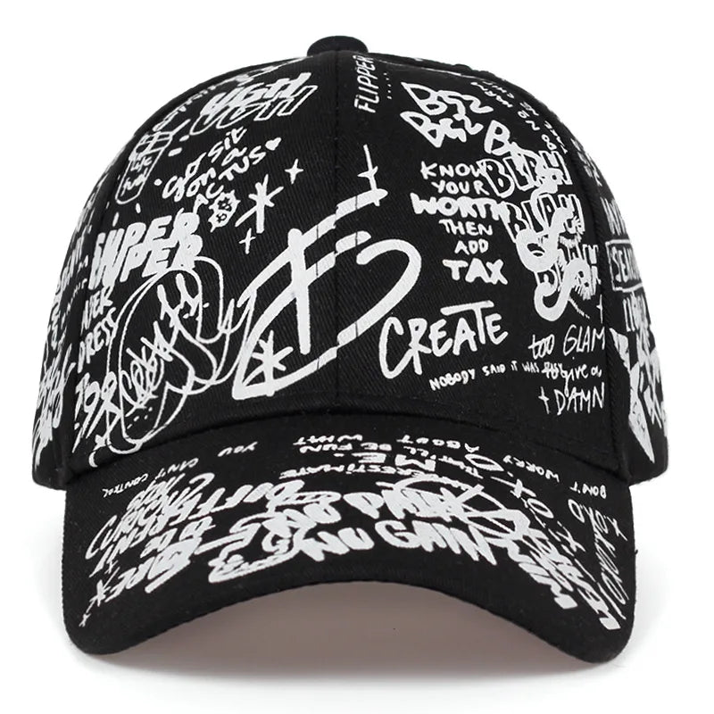 Unisex Letter Geometry Printing Snapback Baseball Caps Spring and Autumn Outdoor Adjustable Casual Hats Sunscreen Hat