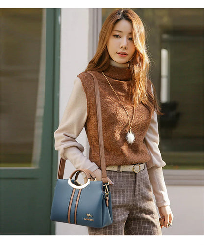 Luxury Designer Crossbody Bag for Women 2024 Brand 3 Layers Handbag Purse Female Genuine High Quality Leather Shoulder Totes Sac