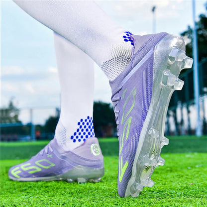 F50+ High Quality Mens Football Boots Boys Training Studded Fast Soccer Cleats Outdoor Non Slip Football Shoes Chuteira Campo