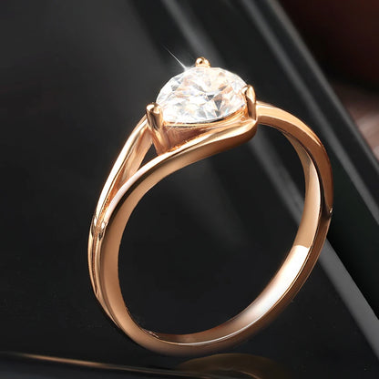 Pear Moissanite Rings for Women 1ct D Color VVS1 Diamond GRA Certified Solid 925 Silver Plated 18k Gold Engagement Ring