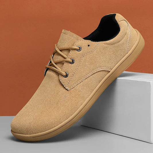 Men's Sneakers With Wide Toe Nose Feet Minimalist Cow Suede Leather Upper Casual Man Shoes Footwear For Woman