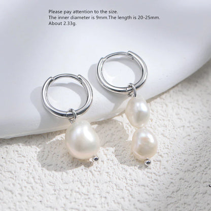 925 Sterling Silver Earring Fashion Geometry Butterfly Zircon Asymmetry Pearl Drop Earring Simple Temperament Trend Women Ear Je