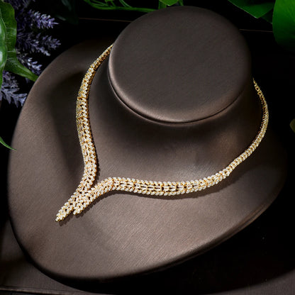 4pcs Bridal Zirconia Full Jewelry Sets For Women Party, Luxury Dubai Nigeria CZ Crystal Wedding Jewelry Sets
