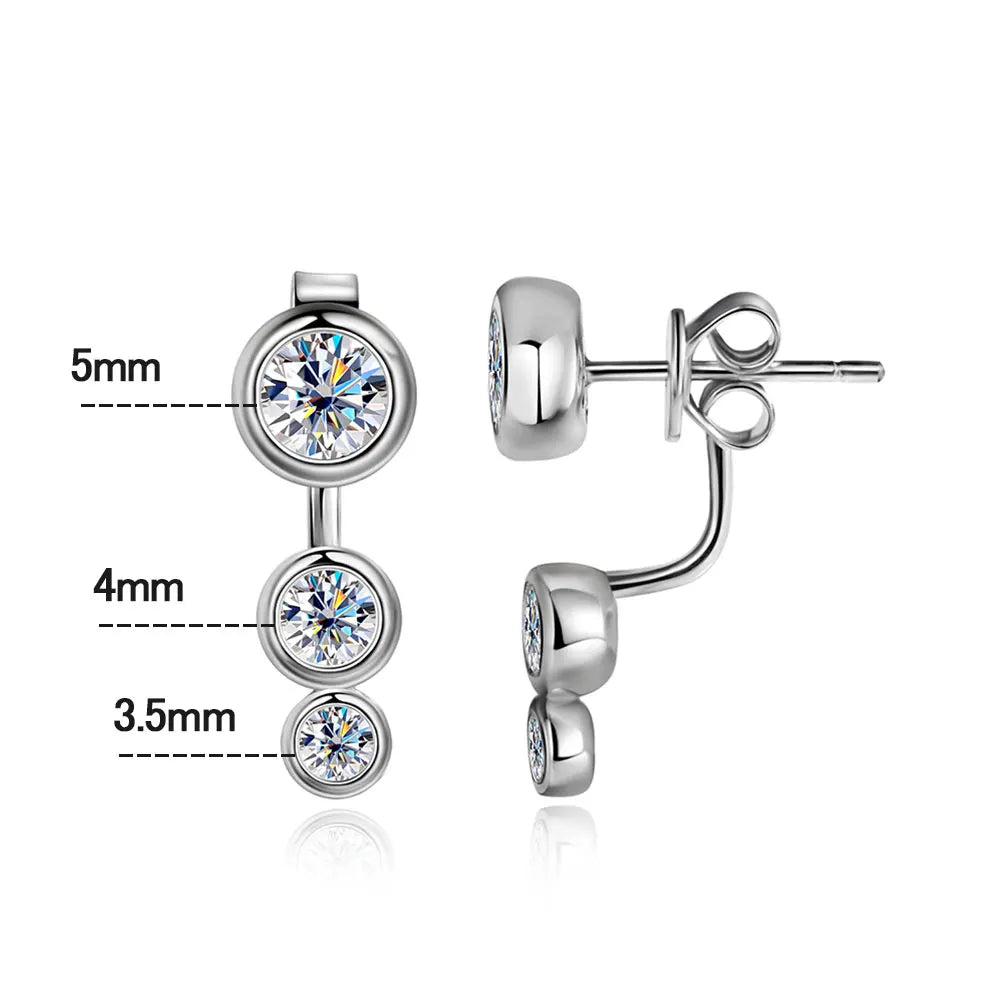 D VVS Moissanite Engagement Earring with GRA Certificates s925 Sterling Silver Plated 18k White Gold Earrings for Women